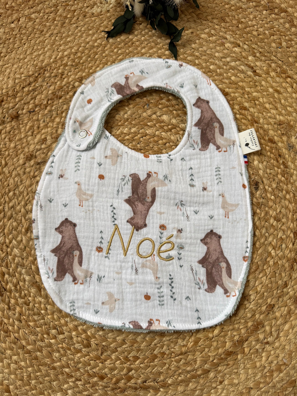 Bavoir rond bébé personnalisé