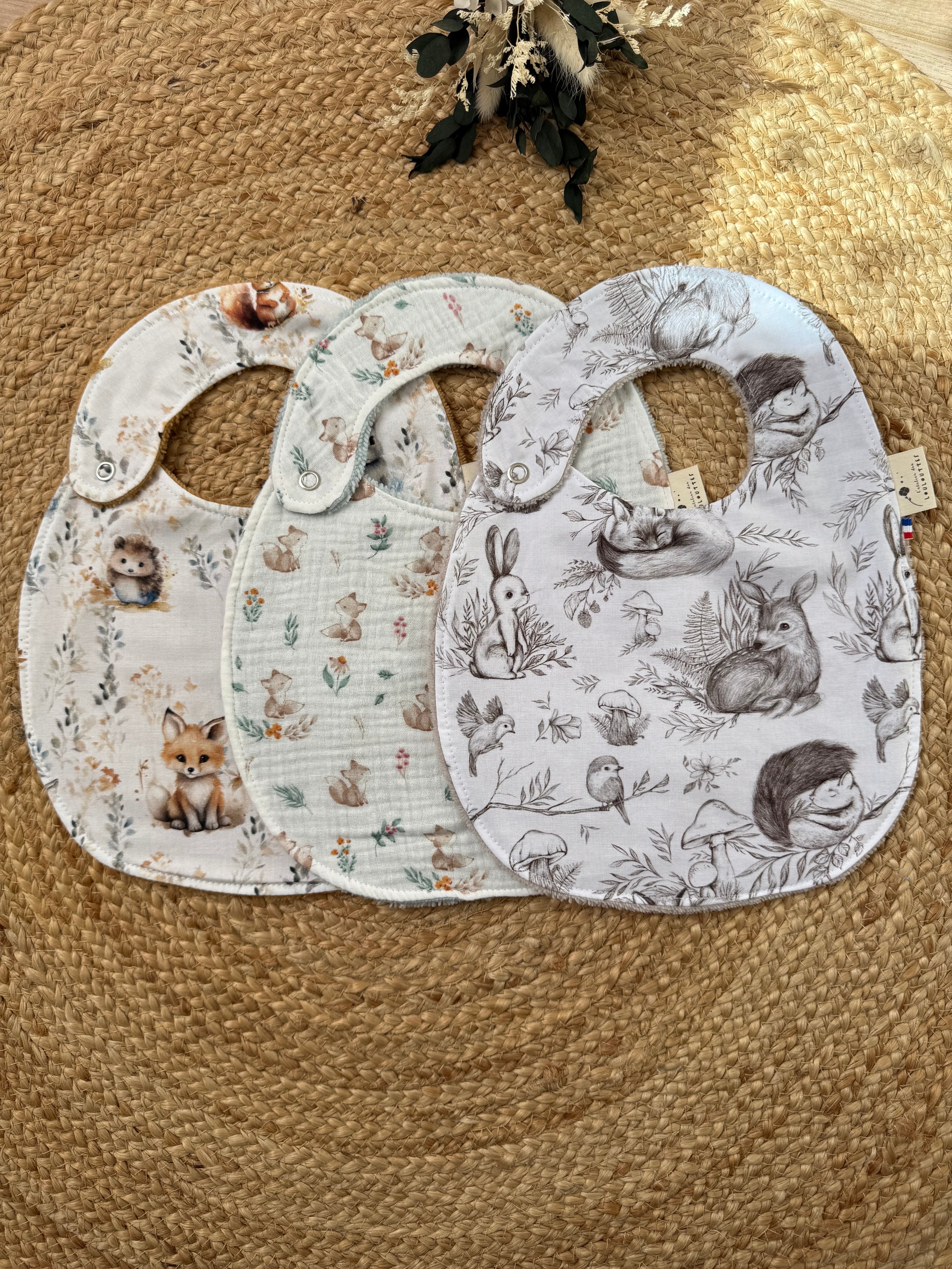 Bavoir rond bébé personnalisé